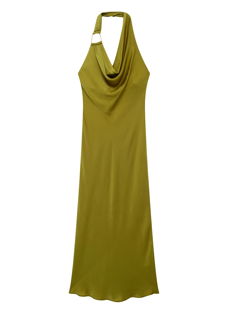 Женское платье без рукавов с открытой спиной