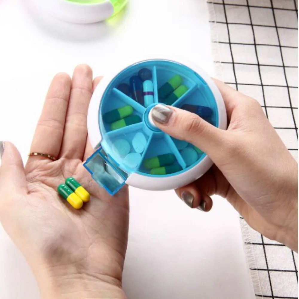 

Medicine Boxes Mini 7 Lattices Pill Box Tablet Vitamin Pomelo Orange Pill Case Dispenser Dispensing Medical Kit Organizer Case