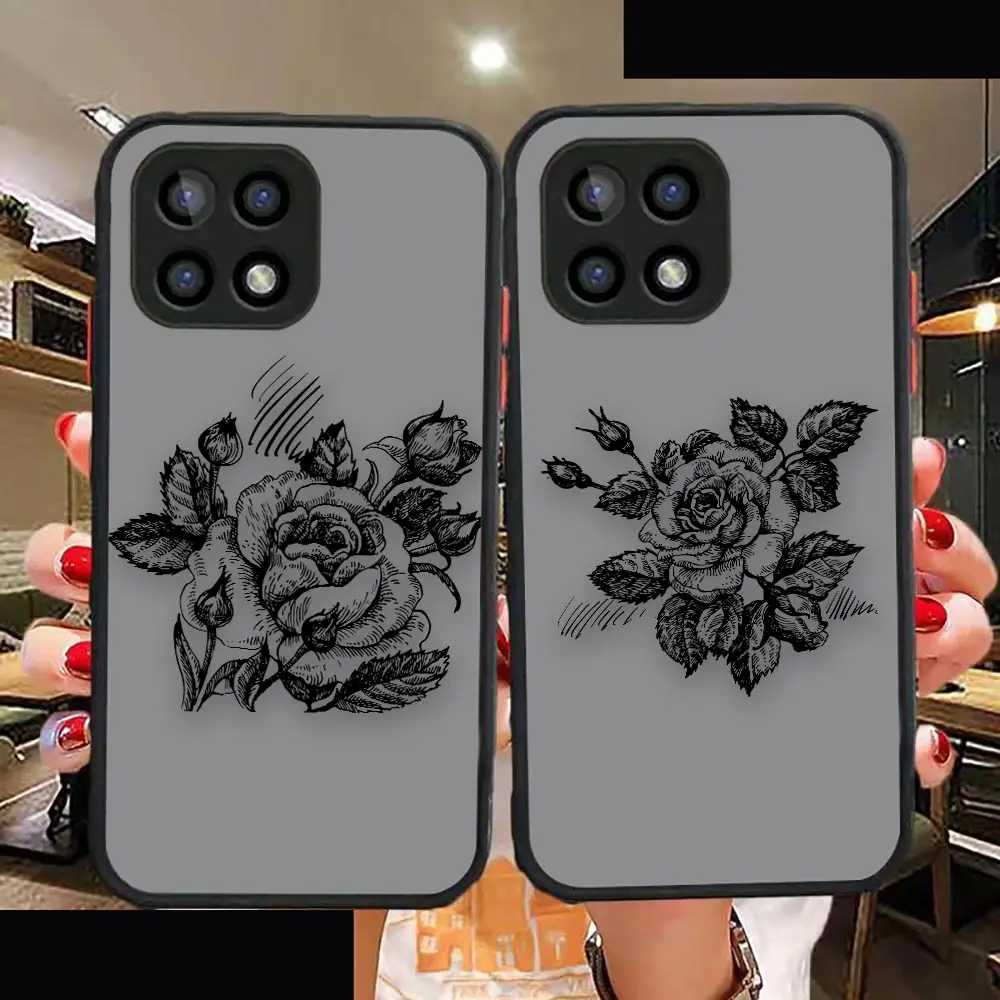 

Shockproof Funda Case For OPPO A15 A16 A76 ACE2 FINDX3 R15 A54 A55 A73 A74 A92 A93 A94 PRO Case Para Language Of Flowers Rose