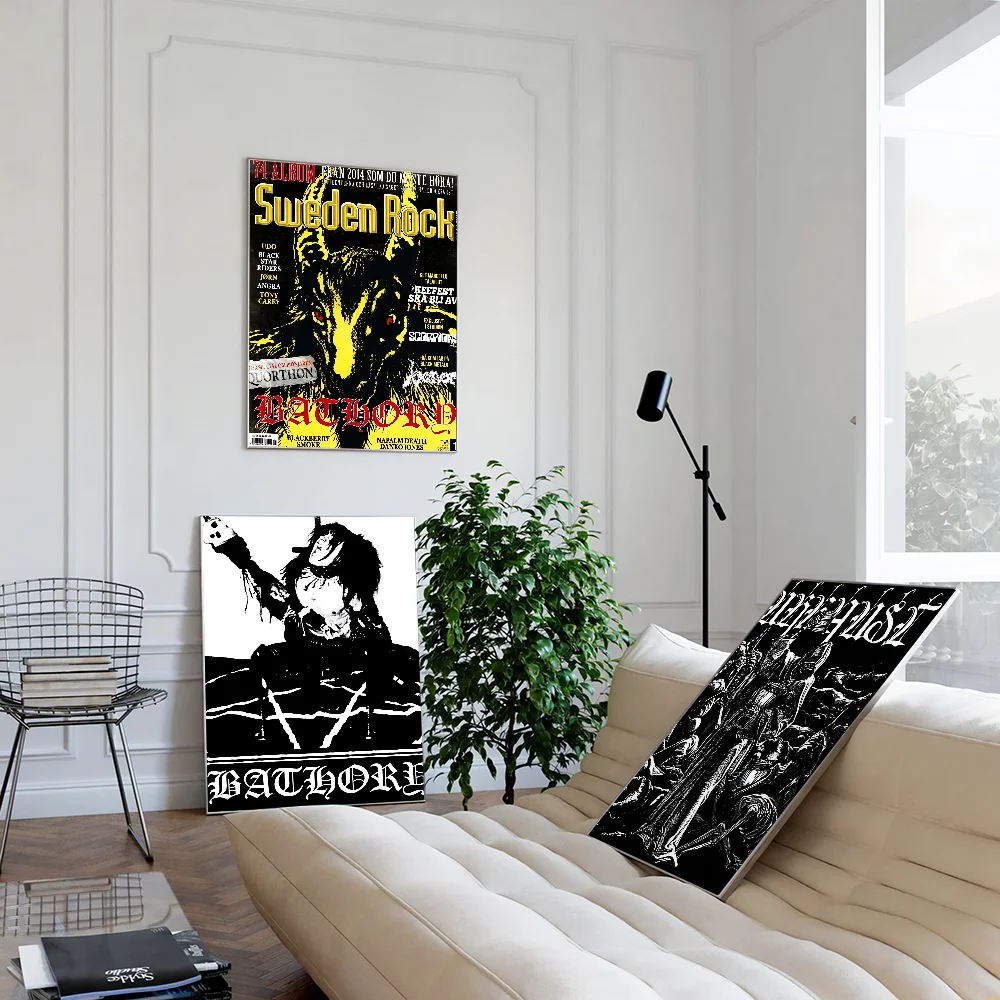 Bathory Quorthon Ретро Heavy Metal Музыкант Самоклеящийся Настенный Художественный Плакат HD