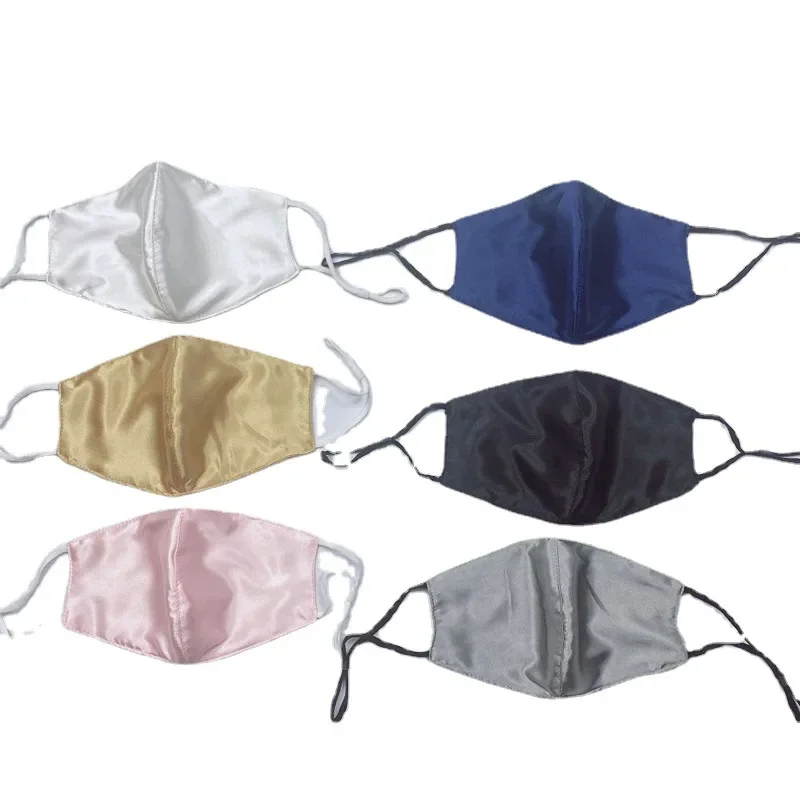 Регулируемая двухслойная имитационная шелковая маска для мужчин и женщин защита