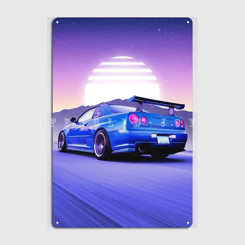 

Skyline Sunset Metal Sign Club Home Home Decoration Poster Tin Sign Poster