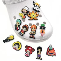 one piece anime shoe decoration buckle charms accessories bag diy combination wristbands decorate shoe buckle kids boy girl gift