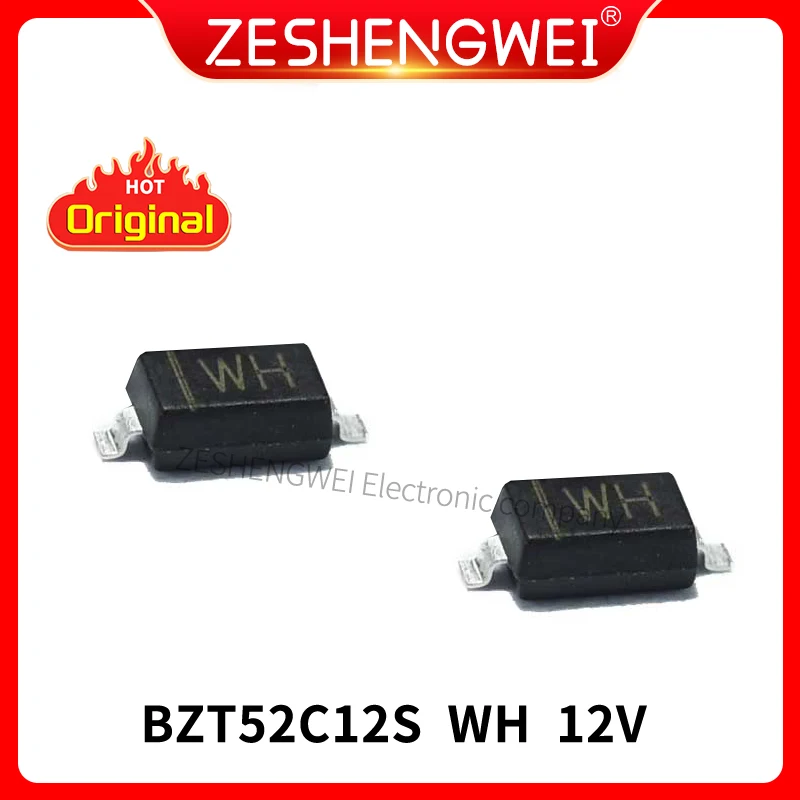 

50Pcs BZT52C12S WH 12V SOD123 SMD Zener Diode New and Original In Stock