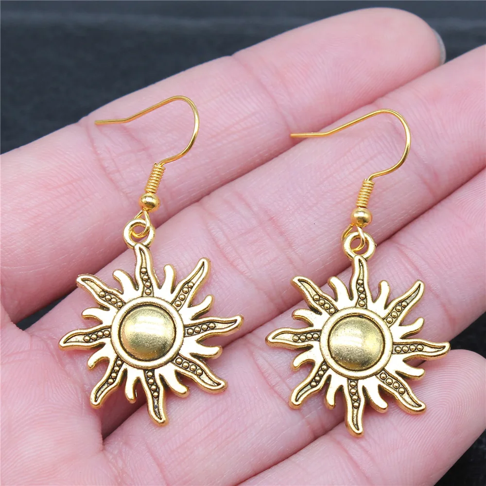 Женские винтажные серьги-подвески солнце | Украшения и аксессуары