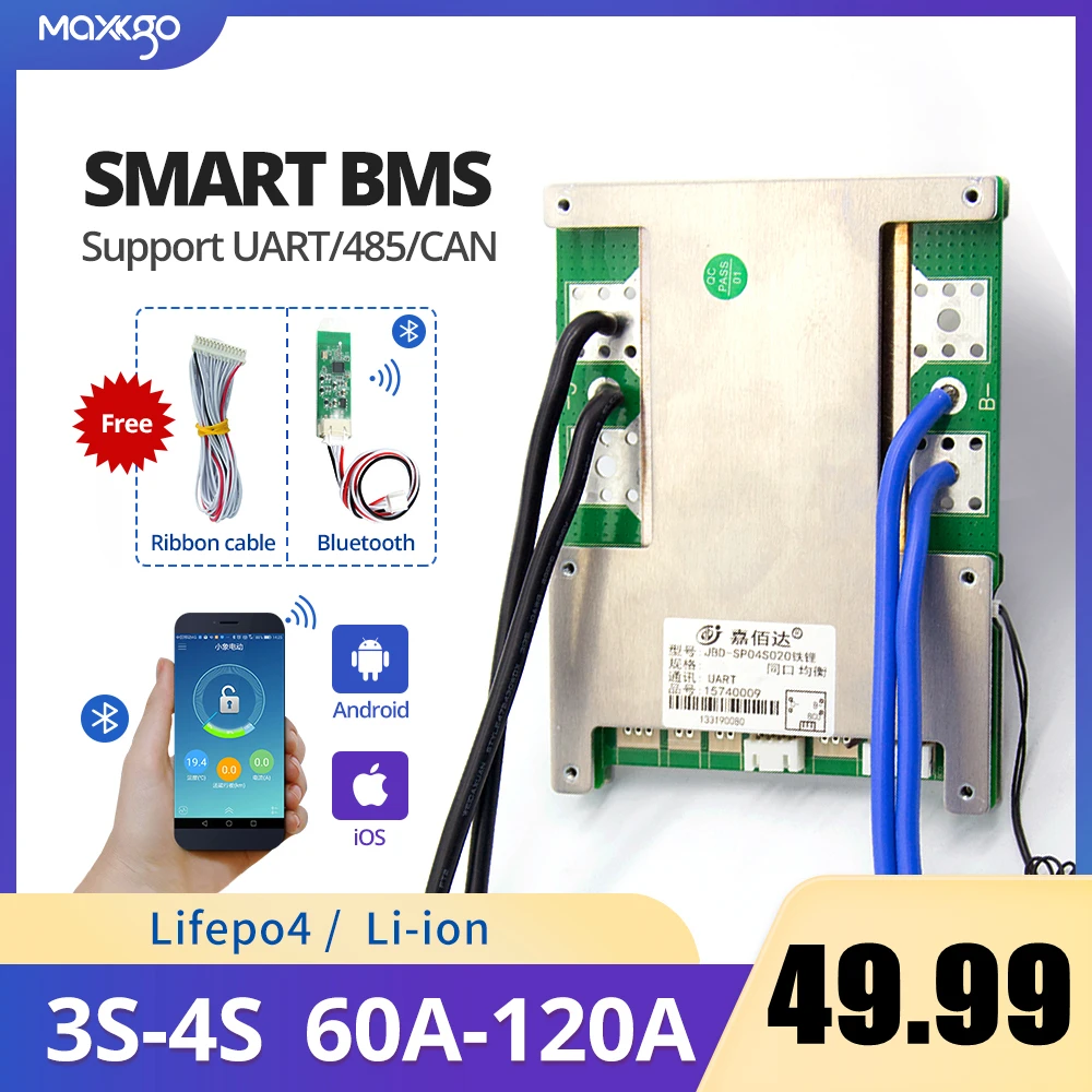 

Плата BMS Smart BMS для защиты литий-ионных аккумуляторов Lifepo4, 12 В, 3S