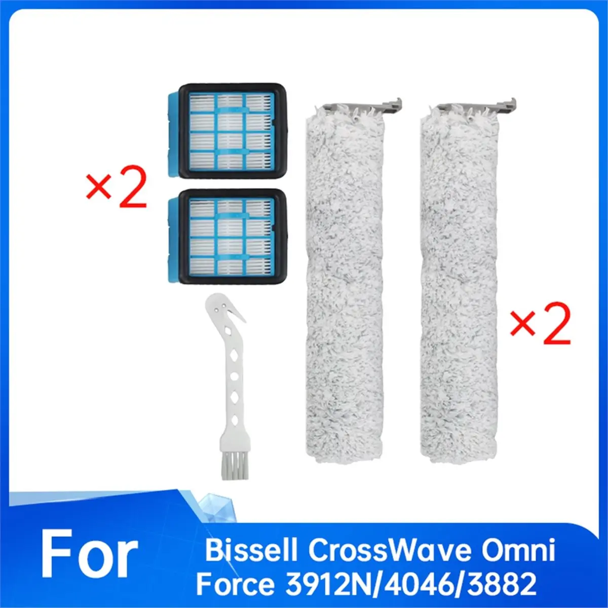 Аксессуары для пылесосов Bissell CrossWave Omni Force 3912N40463882: сменная роликовая щетка и HEPA-фильтры (art.: 3920d9cd7ee41) - 3920d9cd7ee41