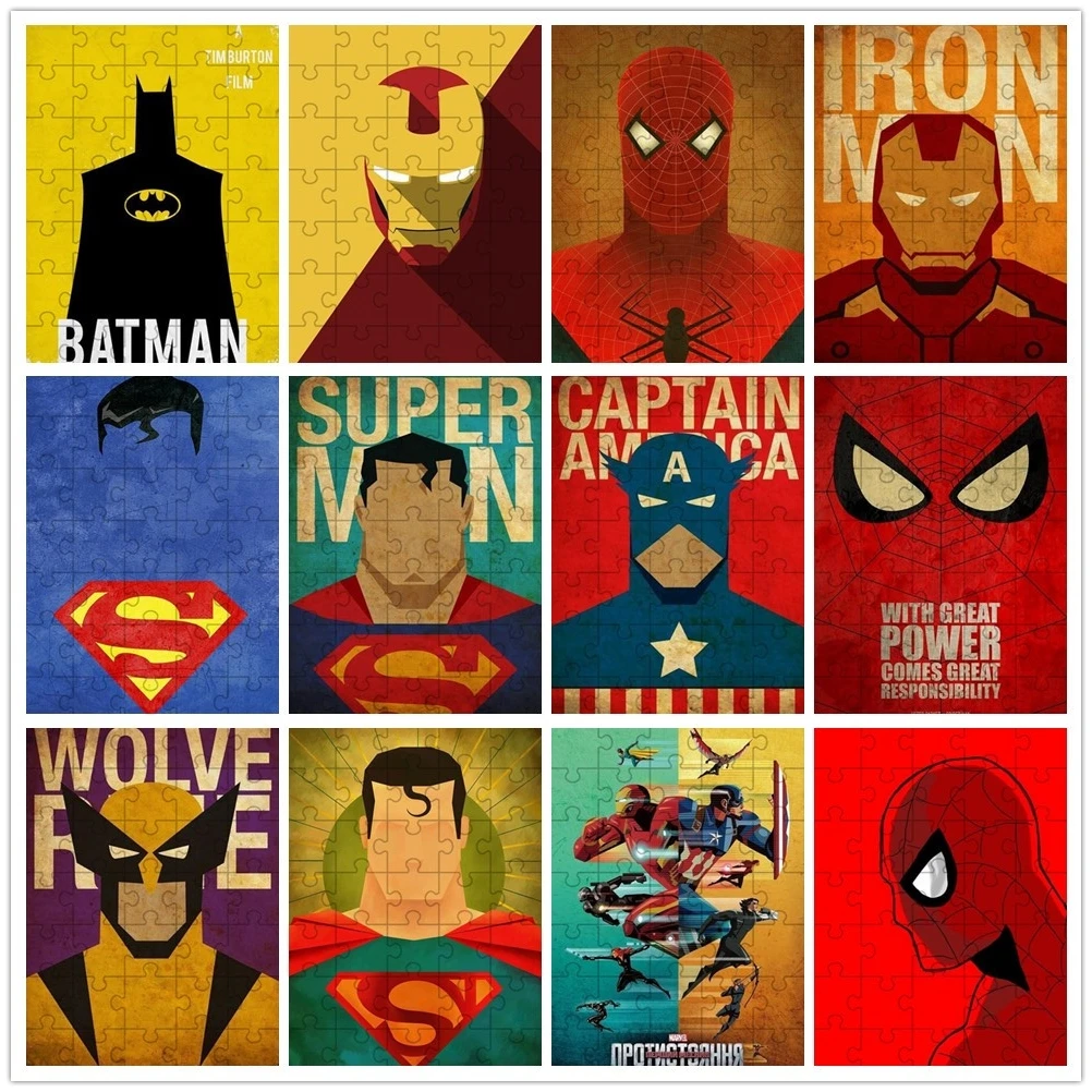 

Диснеевские Супергерои Marvel, 35 предметов, искусственный Железный человек, Человек-паук, развивающая головоломка, подарки на Хэллоуин и Рожде...