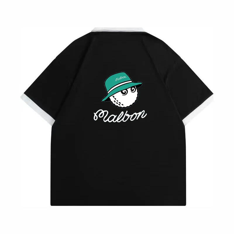 Malbon Cotton Men's Short Sleeve T-shirt, Business Sweater, Sweat-absorbing Football Polo, New Summer 2023