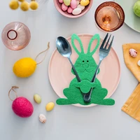 easter bunny cutlery bag cute cartoon tableware holder cover utensil holder pouch creative party birthday wedding table decor