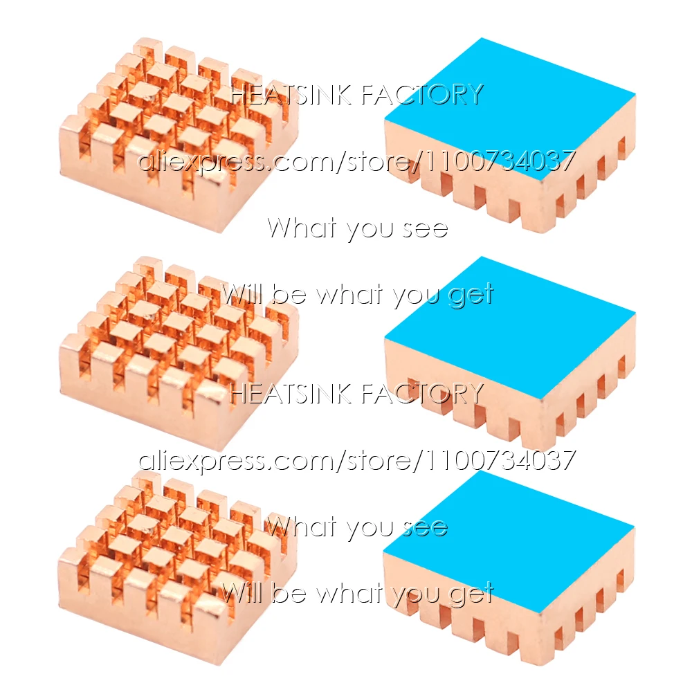 Медный радиатор 13x12x5 мм мини-радиатор с тепловой лентой для ПК процессор Raspberry Pi