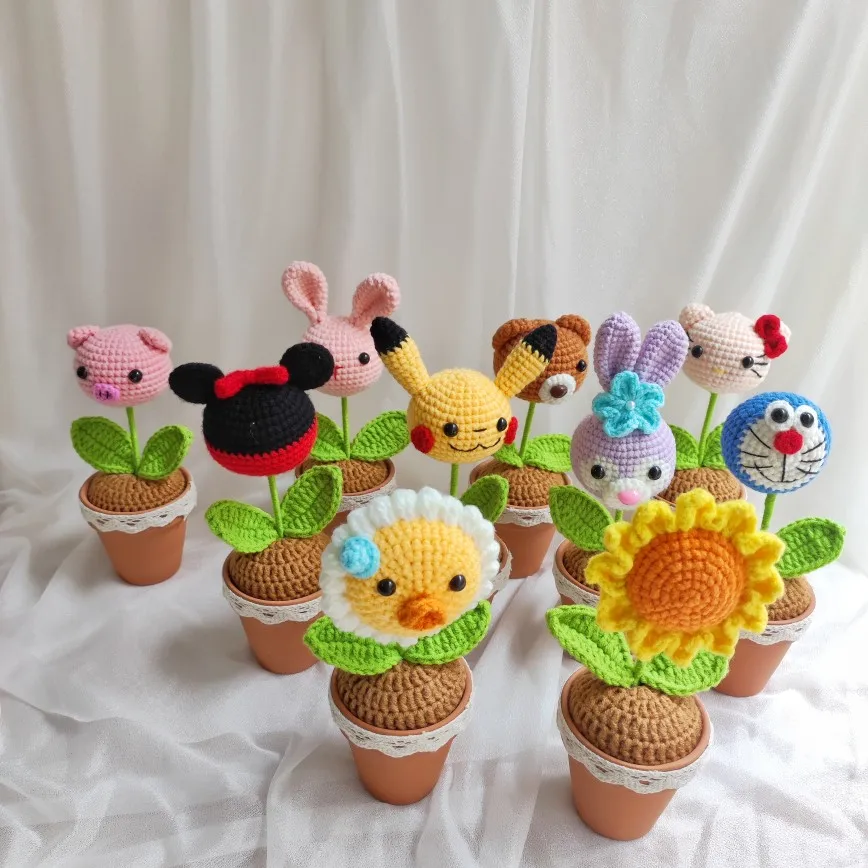 

Handmade Products Woven Imitation Animal Pot Knitting Wool Decorative Ornaments Living Room Home Tabletop Accessories Gifts
