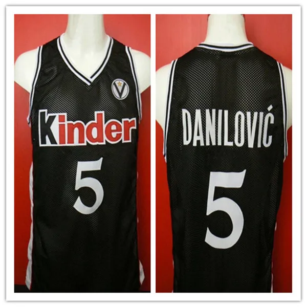 

Predrag Sasha Danilovic #5 Киндер Болонья болония Ретро Баскетбольная Футболка мужская сшитая под заказ любой номер имя Джерси