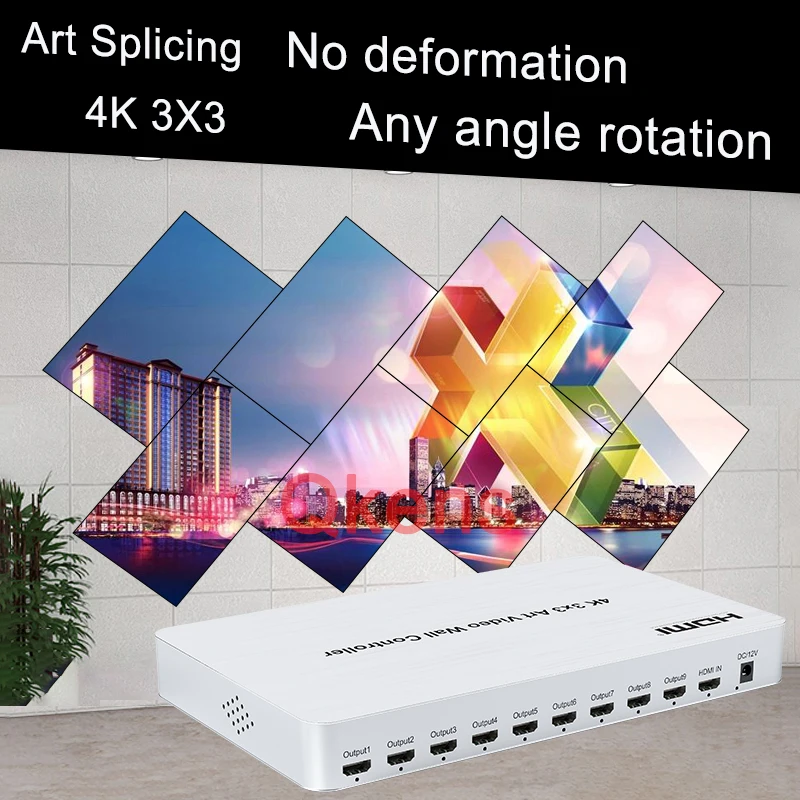 4K 3x3 1x2 1x3 1x4 2x2 2x3 2x4 Multi-screen TV Wall Processor USB HDMI Art Splicing Display Video Wall Controller Shaped Splicer