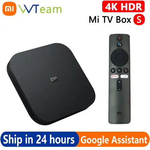 ТВ-приставка Xiaomi Mi Box S 4K HDR Android TV Box Ultra HD 2G 8G WIFI Google Assistant BT удаленный потоковый медиаплеер