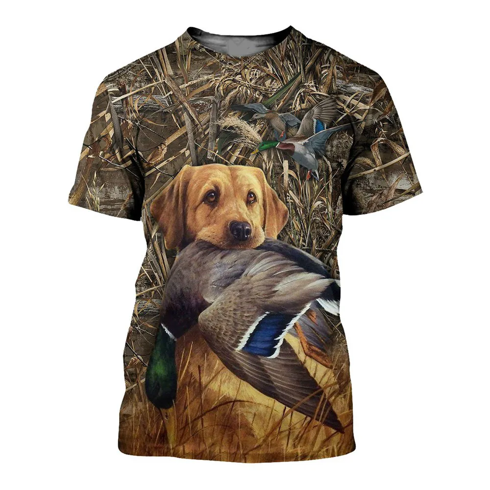 

Summer Casual Men's T Shirt Jungle Camouflage 3D printed T-shirt Duck Hunting Funny Fashion Harajuku Streetwear Short Sleeve