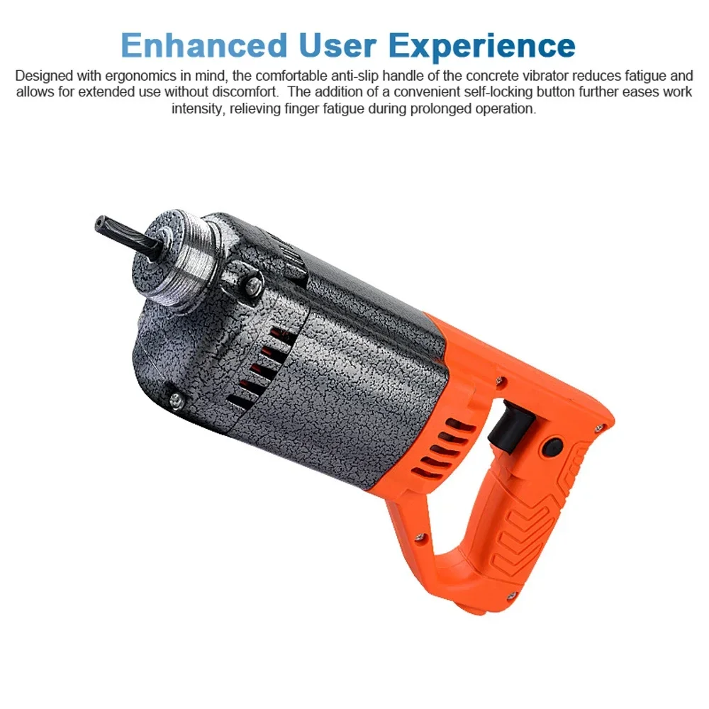 Электрический вибратор 1250 Вт Вибрационный инструмент ручной для бетона с валом