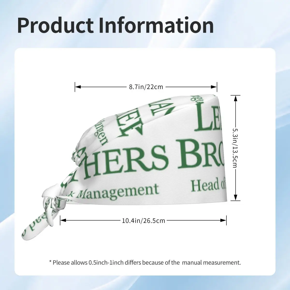 Медицинская шапочка Lehman Brothers Risk Management 2008 Fin Scrub Hat для врачей, хирургов, мужчин и женщин, регулируемая, для стоматологов (art.: 3920dab9bc0eb) - 3920dab9bc0eb