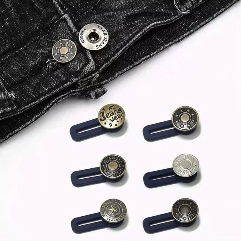 

Metal Retractable Buckle Buttons for Clothing Jeans Adjustable Waistline Increase Waist Fastener Extended Button