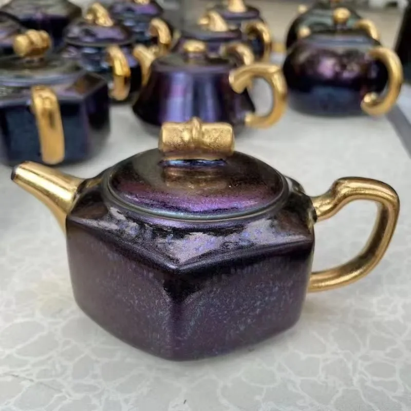 Original Mineral Colorful Yao Bian Jian Zhan Teapot Changing Glaze Premium Quality Tea Kettle with Break Water Design