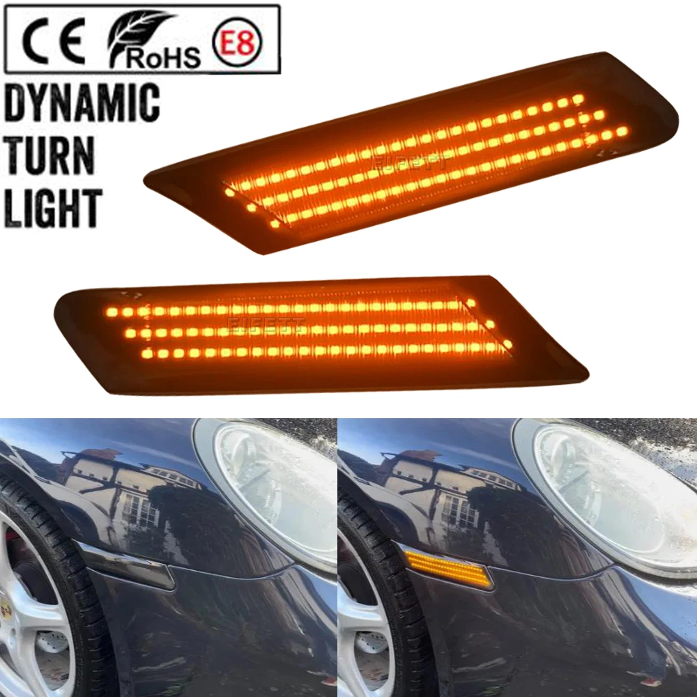 Последовательный мигающий боковой указатель поворота для Porsche 987 Cayman Boxster 911 997