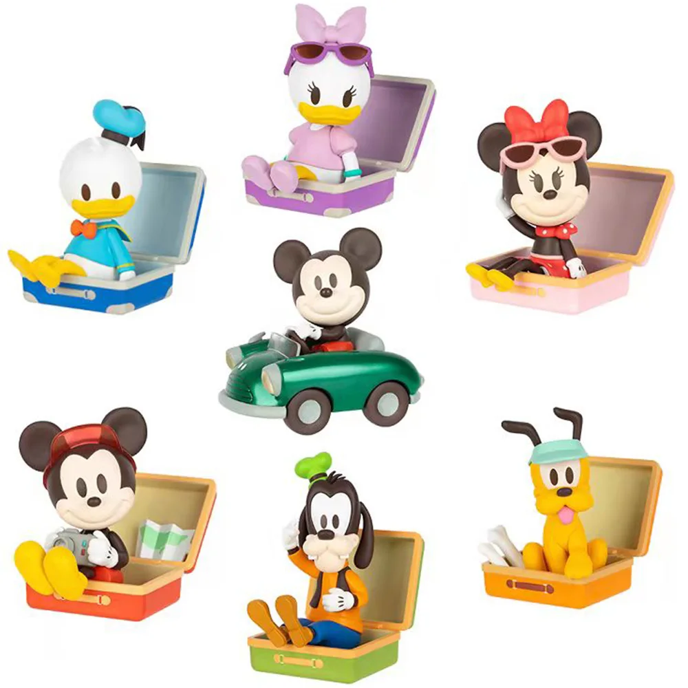 

Disney Mickey Traveling Series Action Figure Toys Disney Mikcey Mouse Goofy Minnie Donald Duck Pluto Daisy Anime Figures Dolls