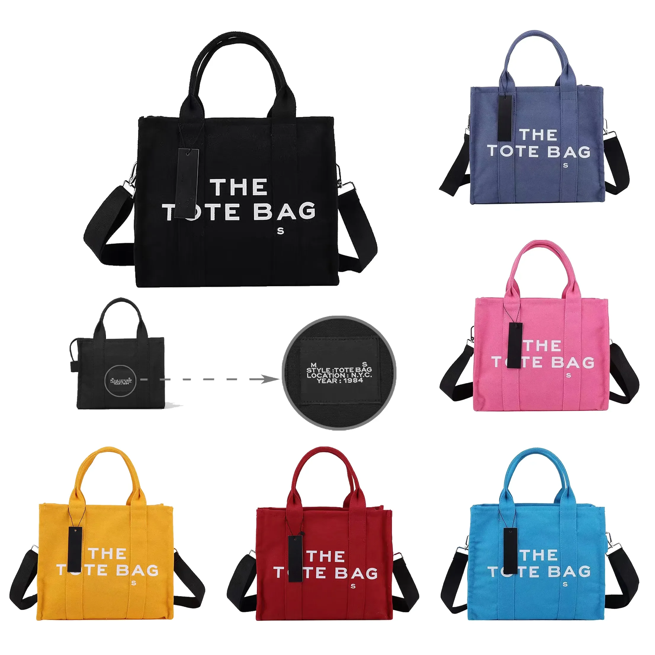 

Вместительная сумка-тоут Марка, холщовые дизайнерские дамские сумочки для покупок, женские кошельки на плечо, клатч с верхней ручкой