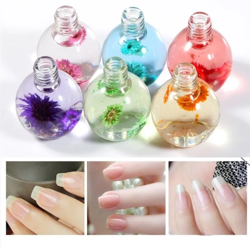 

1 Bottle 15ML Oil Dried Flowers Manicure Transparent Flower Manicure Nail Cuticle Oil Cuticle Cuticle 0.5 oz Oil Nail Nutrition