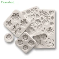 new baking tools flowers leaves fondant cake mold diy embossed clay sunflower soft candy jelly chocolate cookies silicone mold