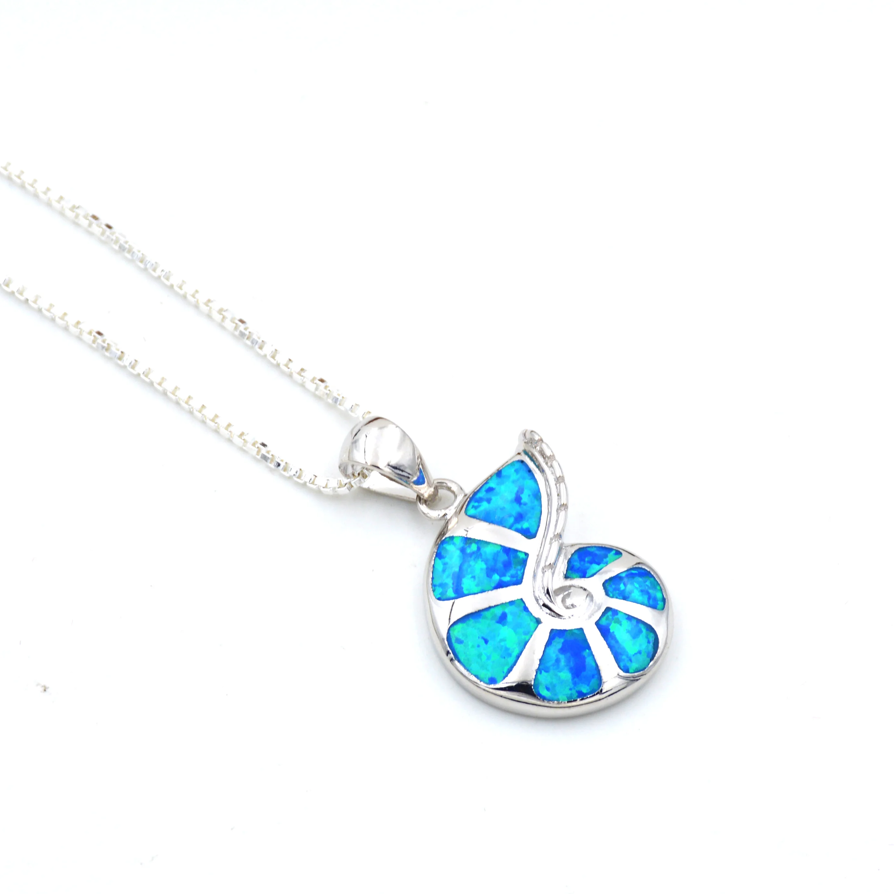 2017 пляжные Edition цвет морской волны синий опал кулон ракушка Цепочки и ожерелья