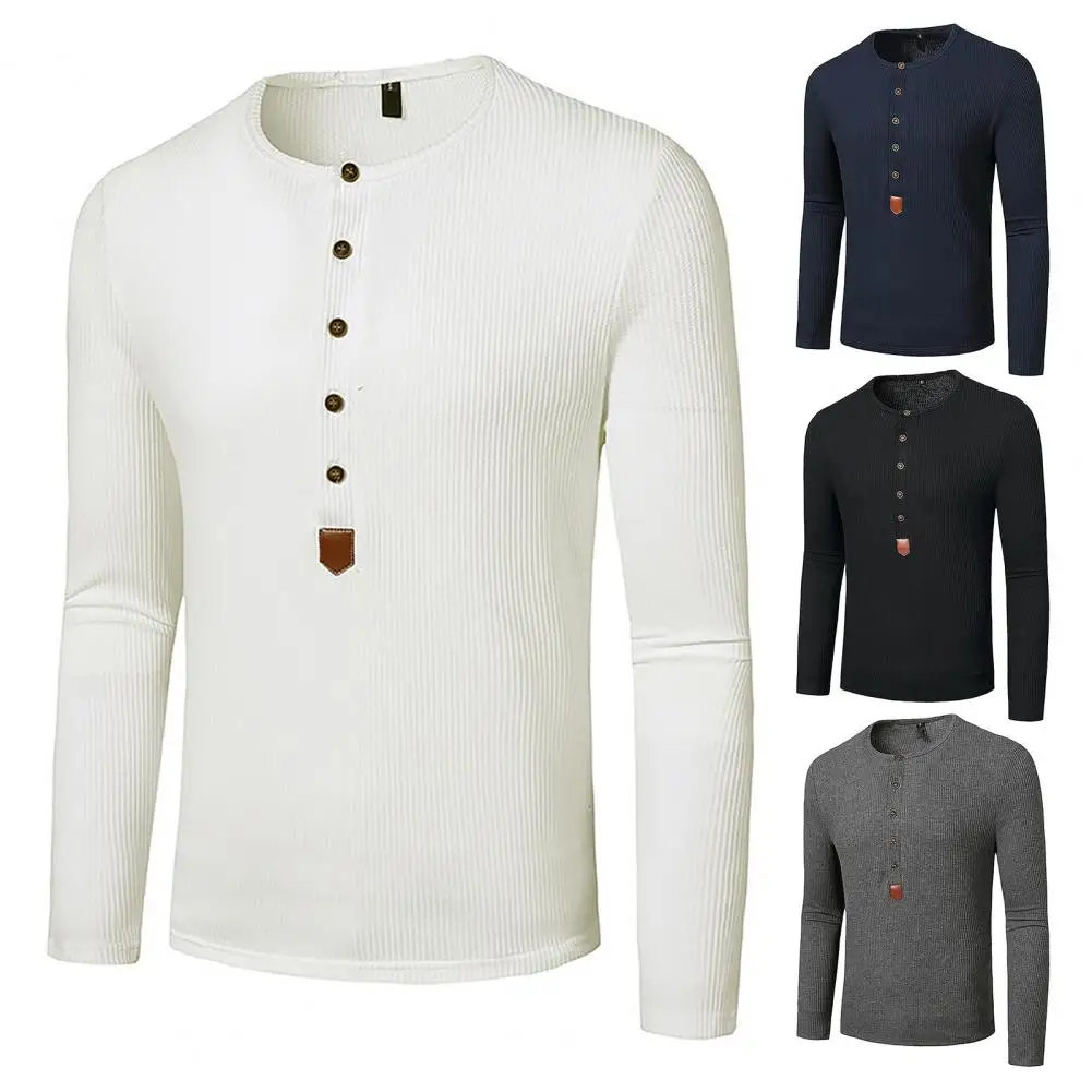 

Man Sweatshirt Good Elastic 5 Colors Breathable Men Solid Button Up Shirt Winter Sweatshirt Casual Tops for Autumn