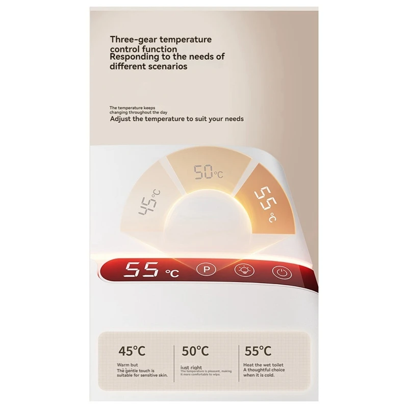 Настенный обогреватель для влажных салфеток со светодиодным дисплеем диспенсер