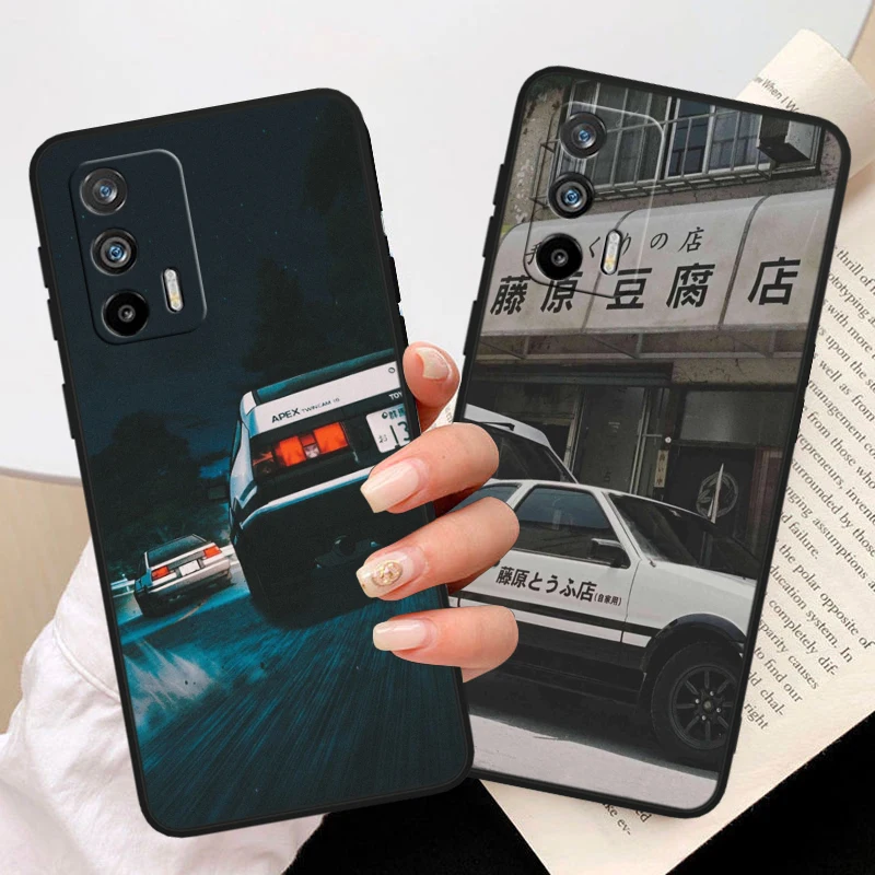 Магазин тофу Initial-D F-ujiwara для OPPO Realme GT Neo 10 9i 8i 7i 6s 5 Narzo 50i 50A 240W Pro Plus Черная мягкая