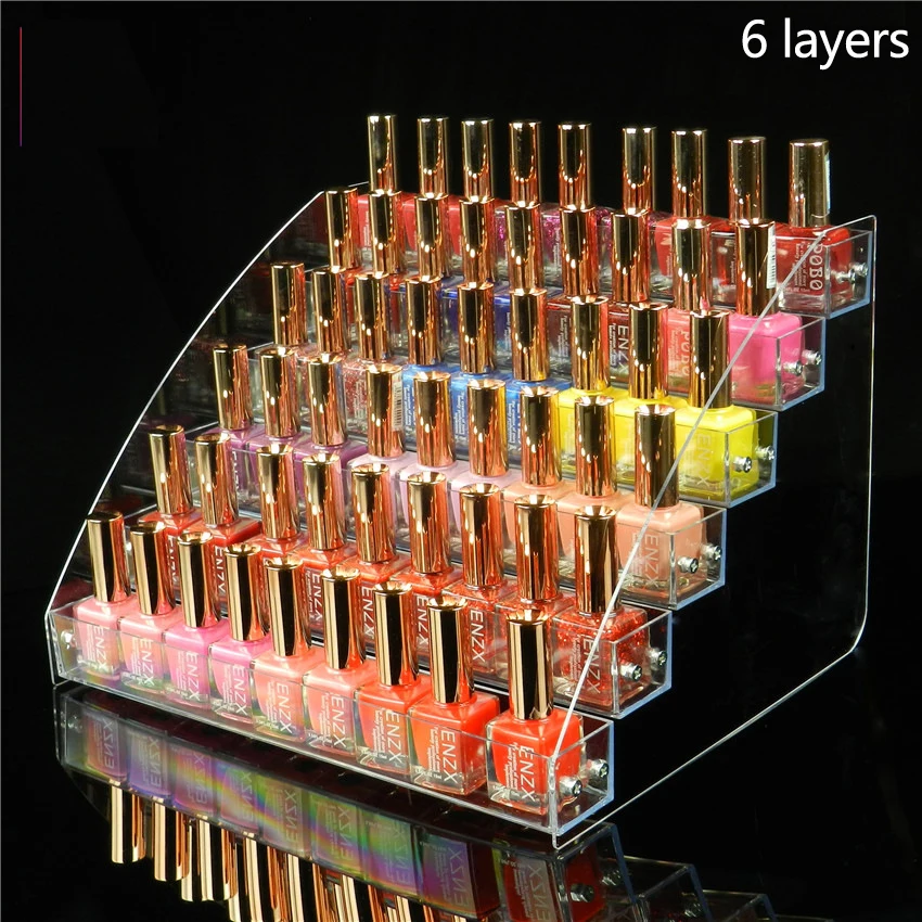 

2/3/4/5/6/7 layers Nail Polish Display Stand Clear Cosmetic Varnish Display Rack Holder Essential Oil Bottle Organizer Storage