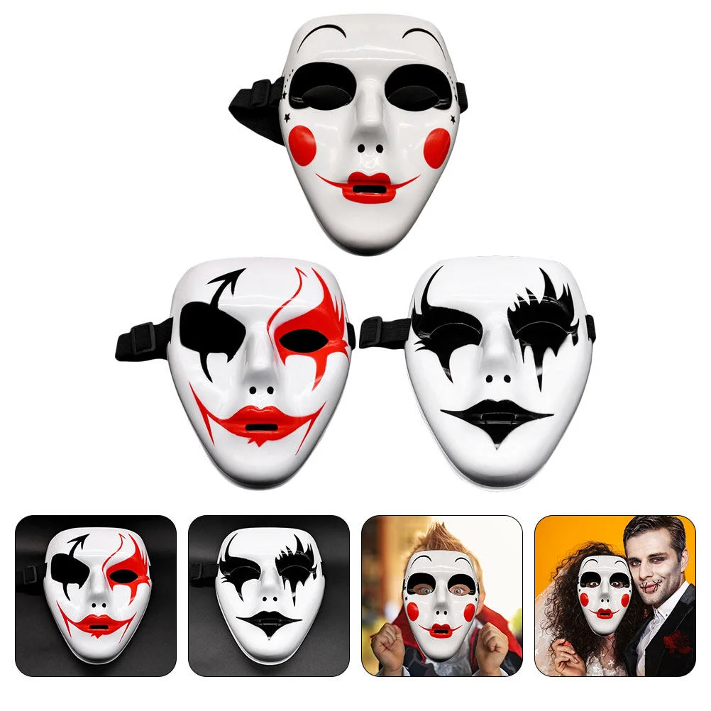 

3 Pcs Party Mask Clown Decor Scary Makeup Plastic Face Costume Cosplay Decorative