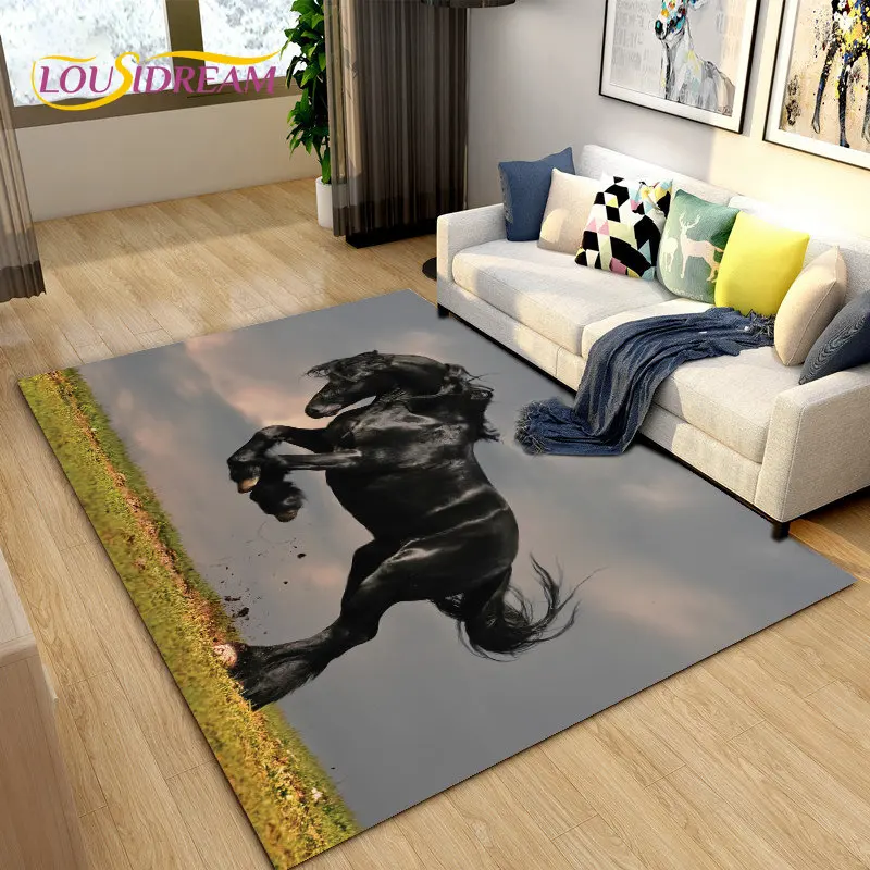 

3D Animal Pentium Horse Area Rug,Carpet Rug for Living Room Children's Room Decoration,Kids Play Crawling Non-slip Floor Mat