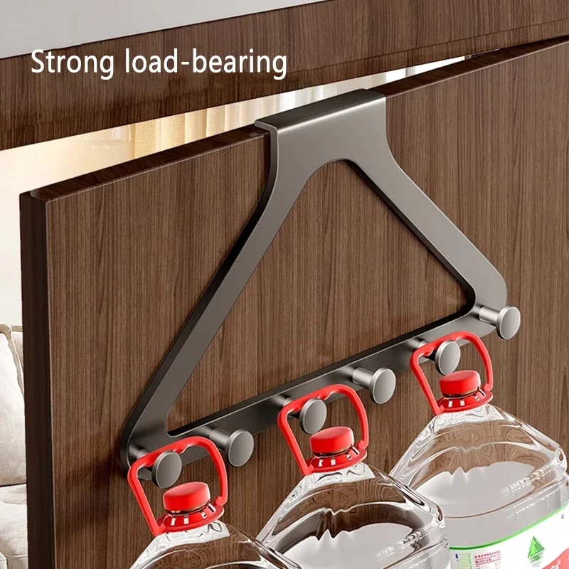 Фото Навесная вешалка на дверь без сверления, 5 крючков, кованая, для одежды, сумок, шляп, мелочей, органайзер для дома и ванной комнаты №5