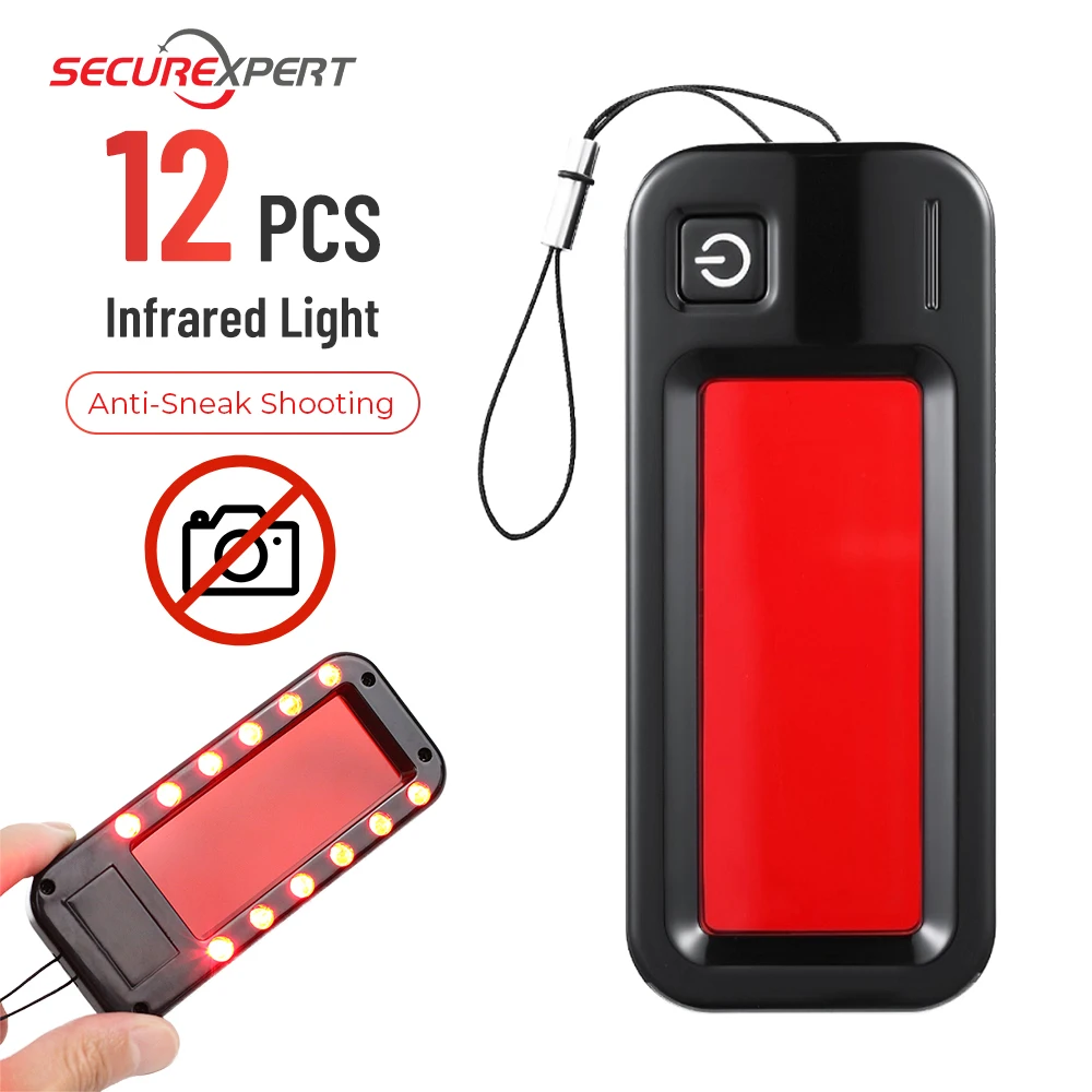 Mini Anti Candid Camera Detector Security Protect Alert Personal Safety Anti Candid jammer Bug signal blocker with 12 LED Lights