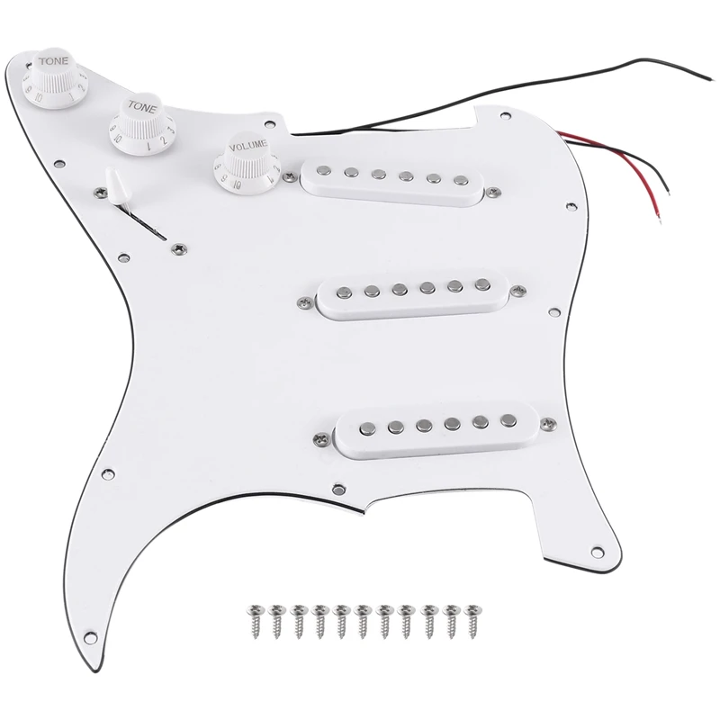 

Single Coil Pickup SSS Electric Guitar Loaded Prewired Pickguard Scratch Plate Strat 11 Holes 3Ply For ST SQ Guitar