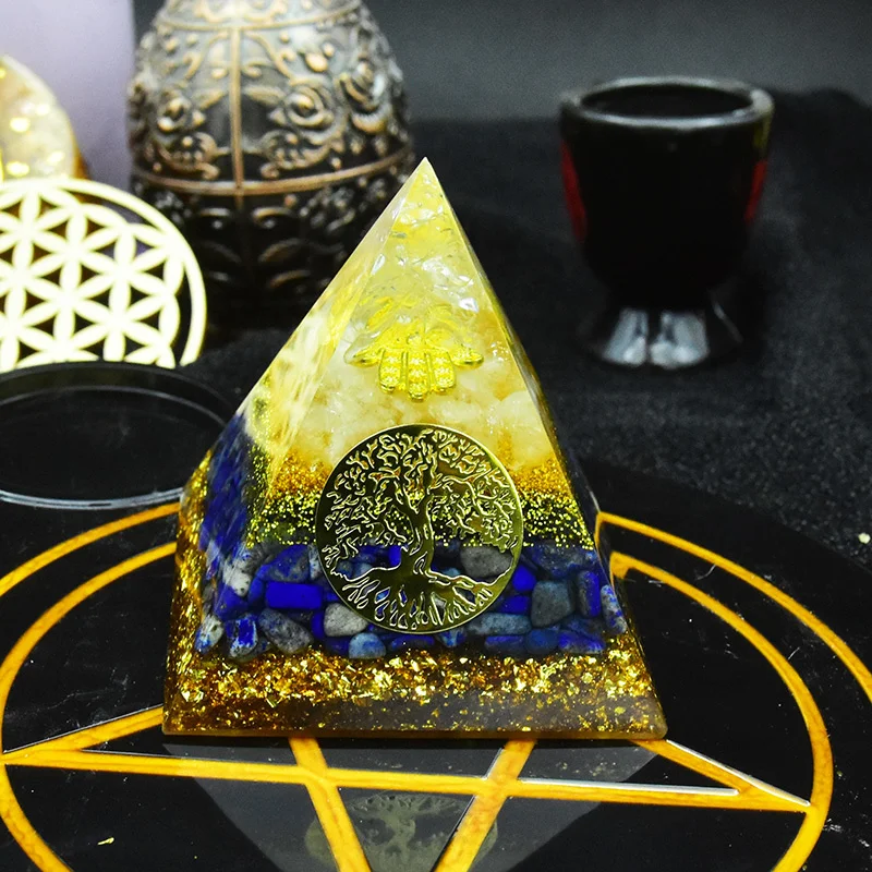 Natural Energy Crystal Orgone Pyramid Crystal Repel Evil Spirits Home Decor Orgonite Fengshui Yoga Meditation Jewelry