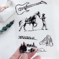 guitar transparent silicone finished stamp journal diy scrapbook rubber coloring embossed diary stencils decor reusable 1116cm