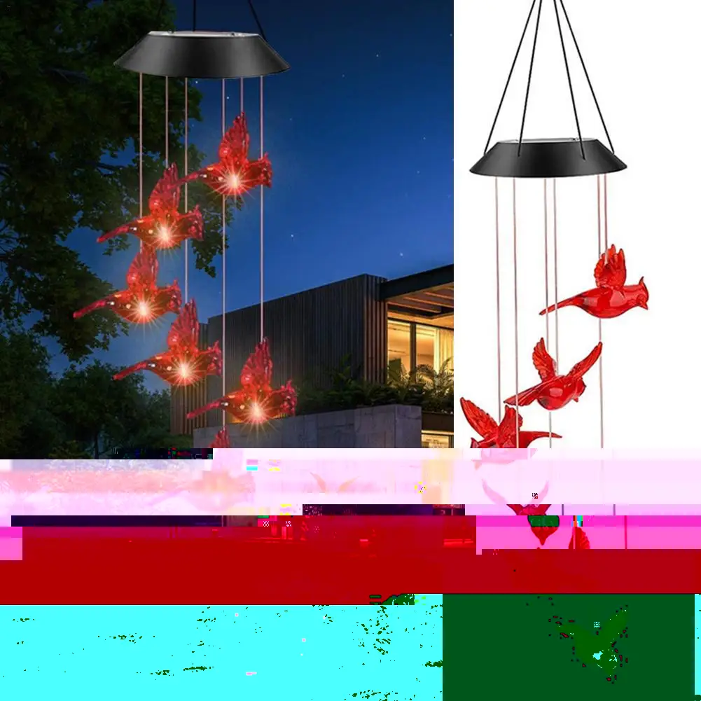 

Светодиодная лампа на солнечной батарее, освещение для китайских колокольчиков с S-образным крючком, менясветильник цвет, украшение для сад...