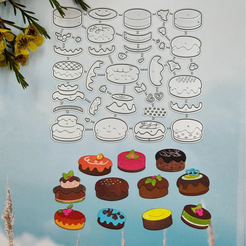 

Cute Assorted Delicious Cake Metal Cutting Dies Stencil DIY Embossing Template