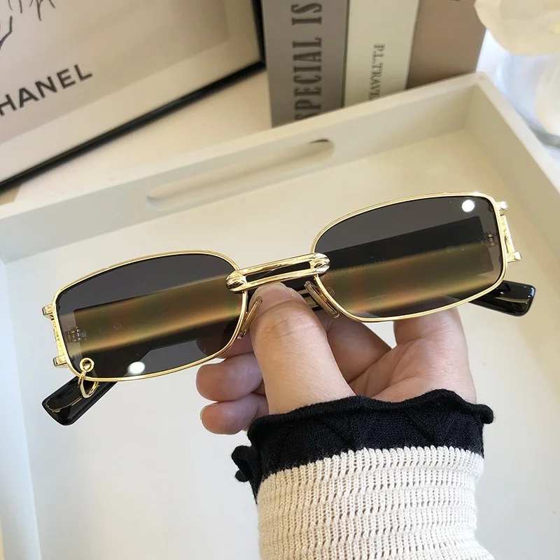 Rectangular Sunglasses Women's Hip Hop Steampunk Sunglasses Small Frame Ring Buckle Punk Metal Hoop Square Glasses UV400 4 Rectangular Sunglasses Women's Hip Hop Steampunk Sunglasses Small Frame Ring Buckle Punk Metal Hoop Square Glasses UV400 4
