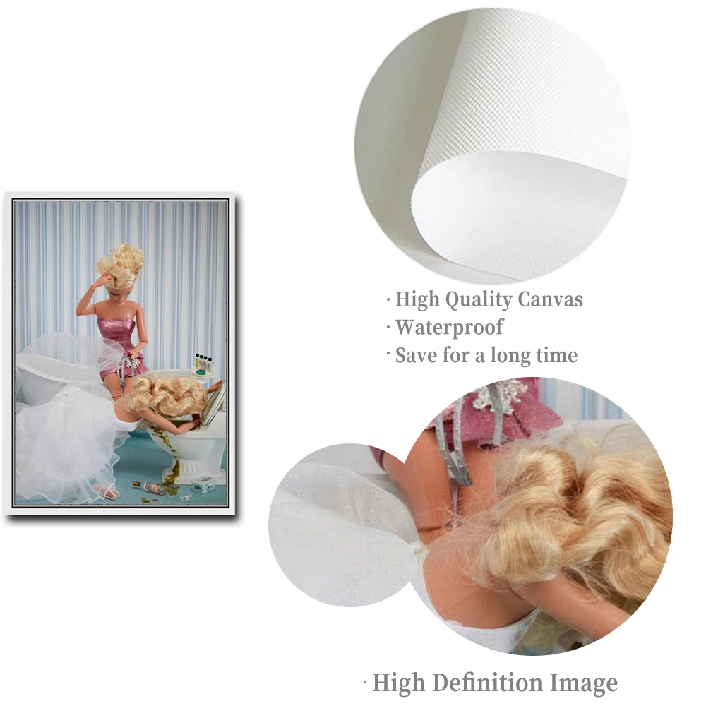 Модные настенные постеры Y2K в стиле преппи розовая Барби девушка Картина на