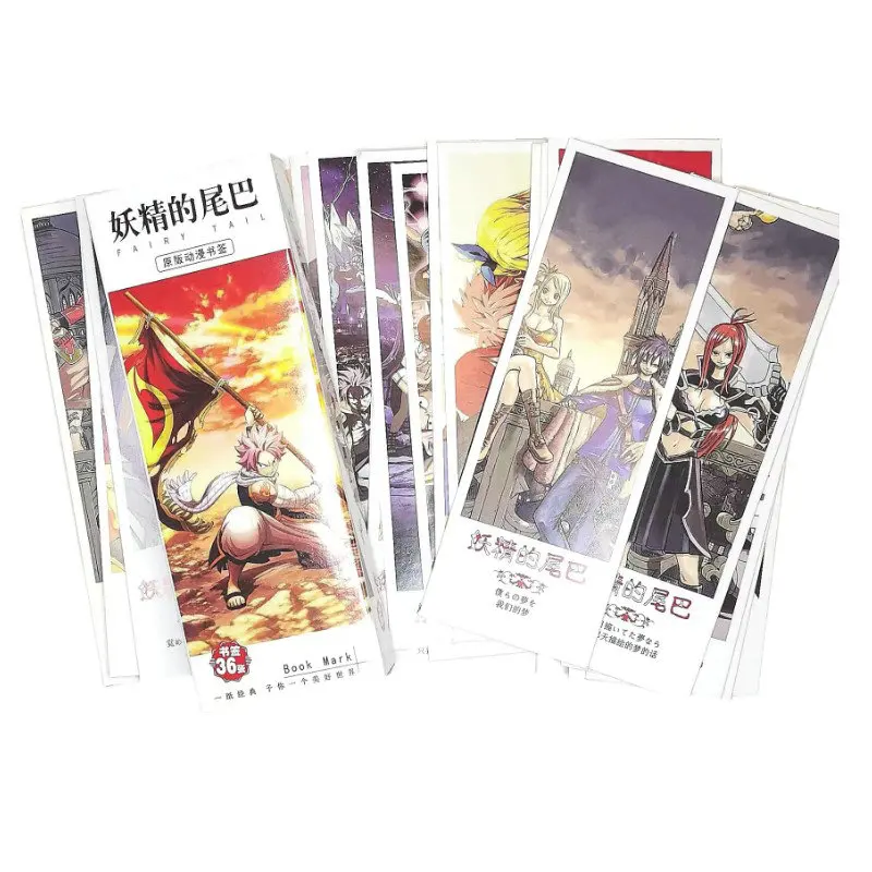 

36 Pcs/Set FAIRY TAIL Anime Paper Bookmark Stationery Bookmarks Book Holder Message Card Gift Stationery