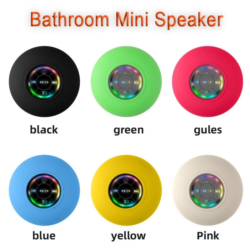 

Mini Bluetooth Speaker Bathroom Bluetooth Speaker Waterproof Hand Free Car Speaker Phone Soundbar RGB Light Spearker