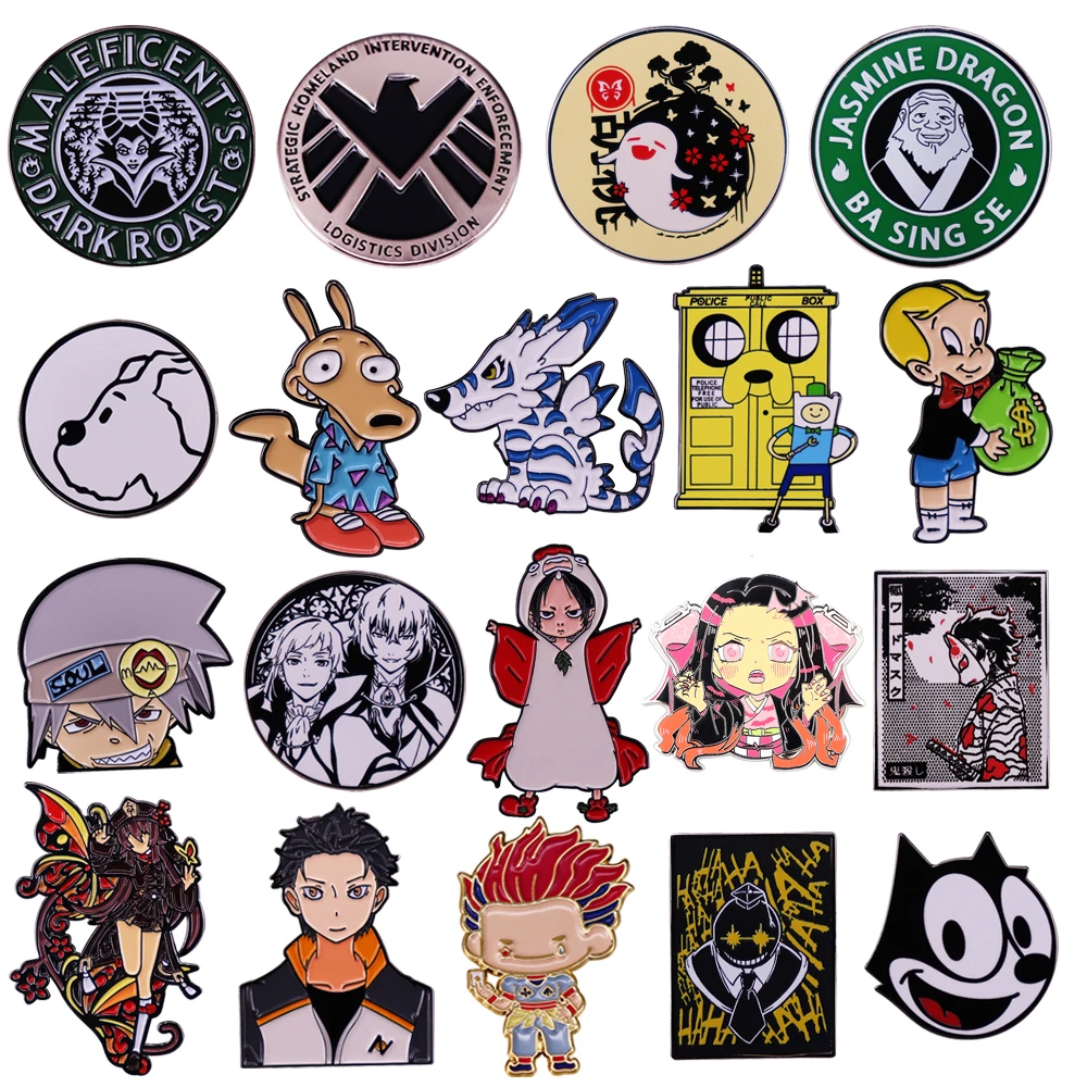 Японская эмалированная булавка для лацканов в стиле аниме булавки рюкзаков