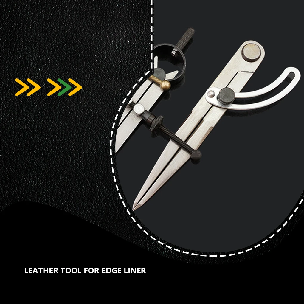 

Профессиональный Регулируемый разделитель кожаных крыльев, небольшой прострочный пробойник, инструмент для разметки, изготовления круглы...