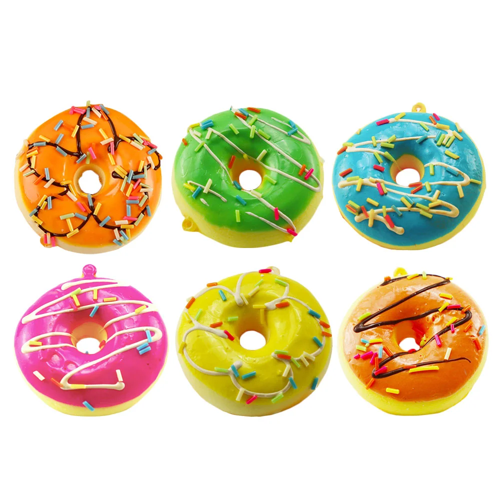 

6 Pcs Pu Donut Simulation Donuts Fake Cakes Desserts Doughnut Party Food Model Realistic Artificial
